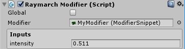 Example of a RaymarchModifier with a SnippetInput